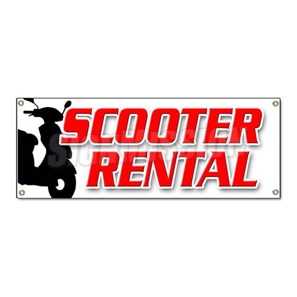 SCOOTER RENTAL BANNER SIGN scooter rent vespa shop travel mobility